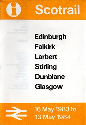 May 1983 Edinburgh - Dunblane - Glasgow timetable front