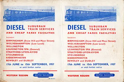 Birmingham Suburban Services Timetable