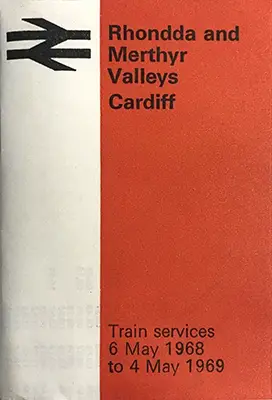 Rhondda and Merthyr Valleys to Cardiff May 1968 timetable front