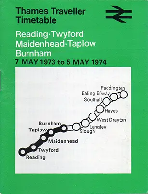 Front of May 1973 Reading - Burnham timetable
