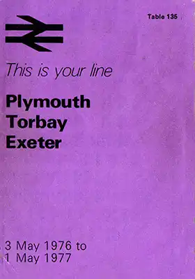 Front of May 1976 Plymouth - Torbay - Exeter timetable