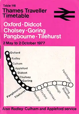 Cover of May 1977 Oxford - Tilehurst timetable