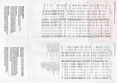 Inside of May 1977 Plymouth - Torbay - Exeter timetable
