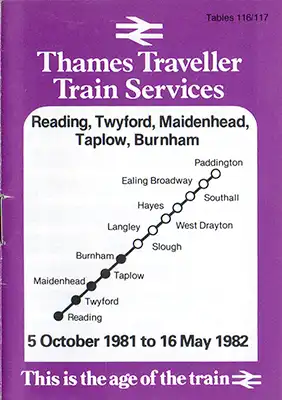 Front of June 1981 Reading - Burnham timetable