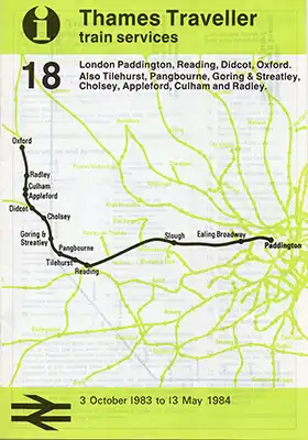 Cover of October 1983 Paddington - Oxford timetable