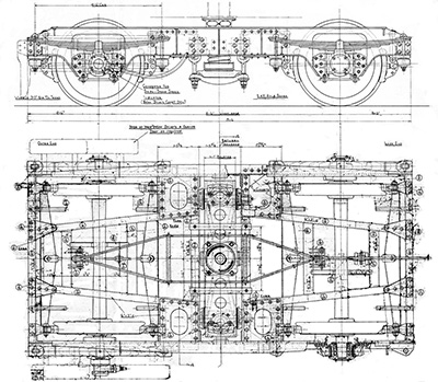 Drawing of a Met-Camm trailer car bogie