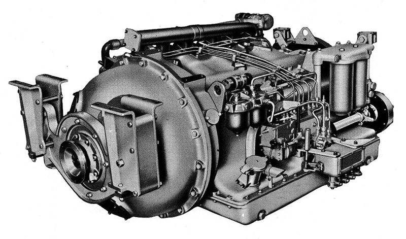 C6 engine with fluid coupling